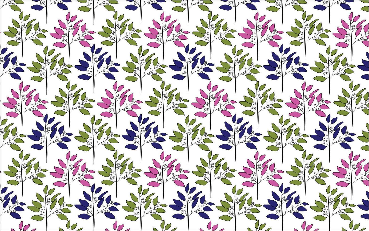 Botanical Wild Leaves and Florals Seamless Pattern and background design for business vector