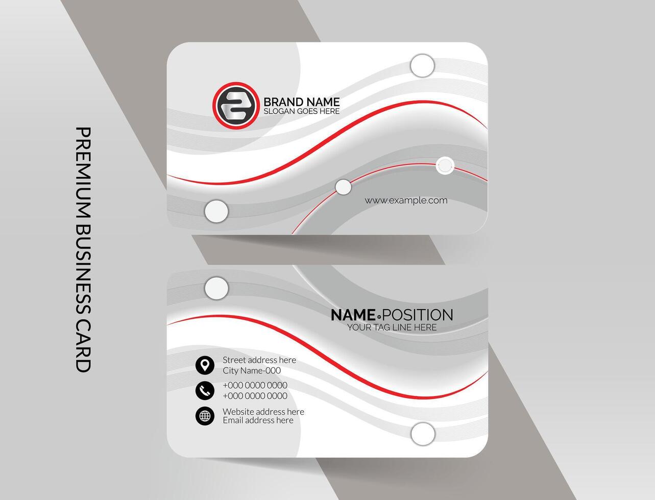 Abstract modern business card template design with mockup and background vector