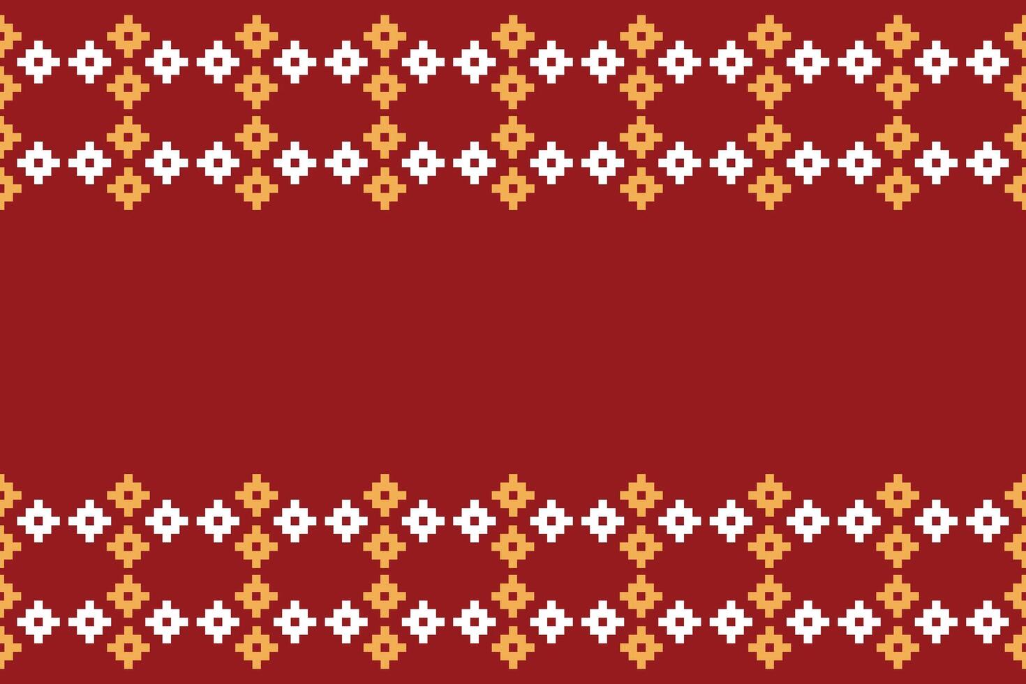 Ethnic geometric fabric pattern Cross Stitch.Ikat embroidery Ethnic oriental Pixel pattern christmas red background. Abstract,vector,illustration. Texture,frame,decoration,motifs,silk wallpaper. vector