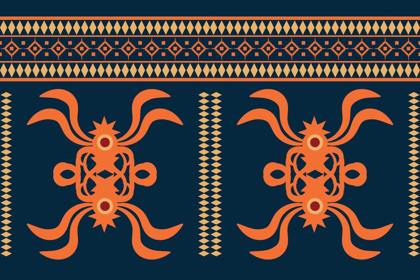 Ethnic Ikat fabric pattern geometric style.African Ikat embroidery Ethnic oriental pattern blue background. Abstract,vector,illustration.Texture,clothing,frame,decoration,motif. vector