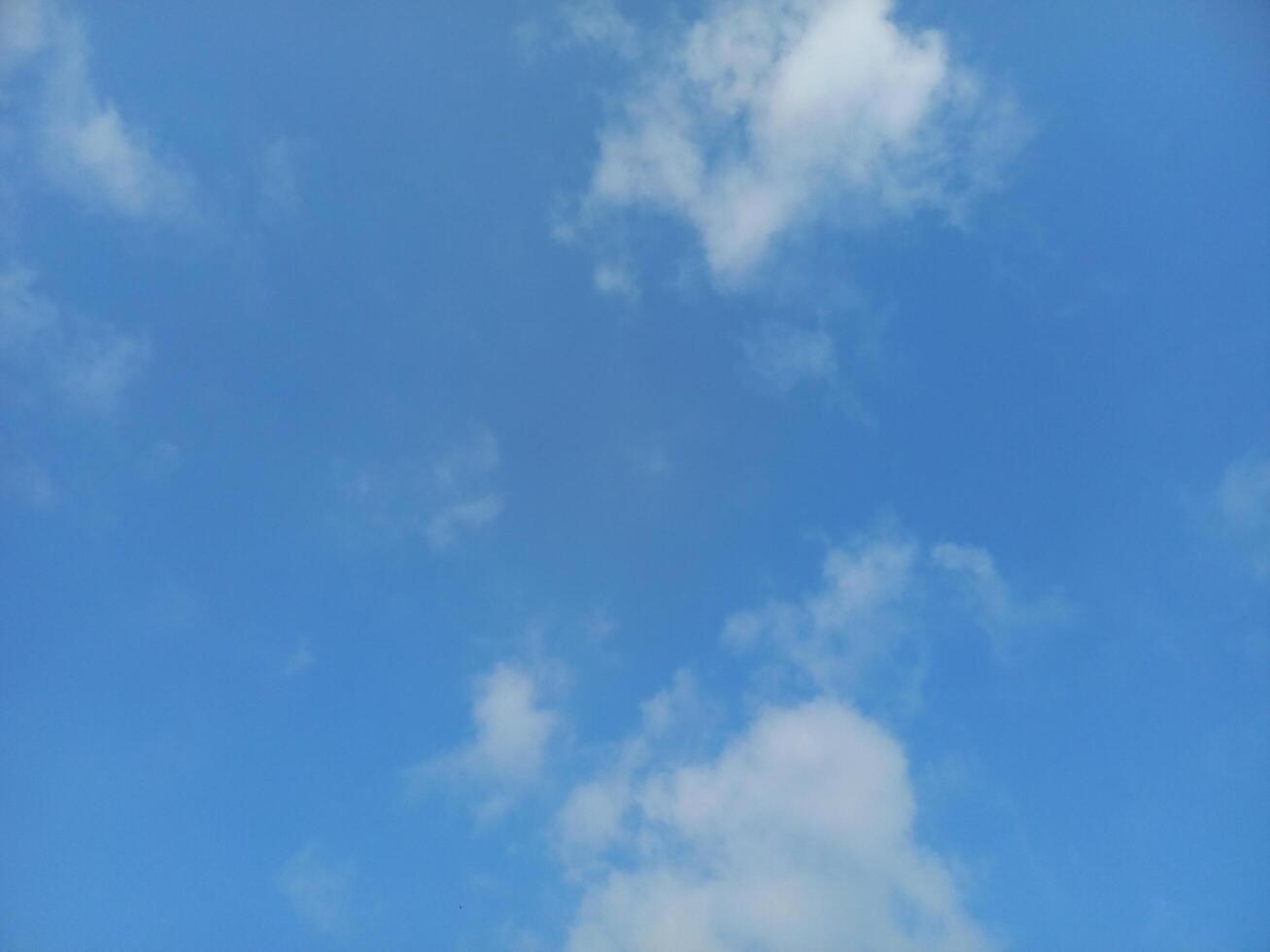 Bright blue sky with clouds photo