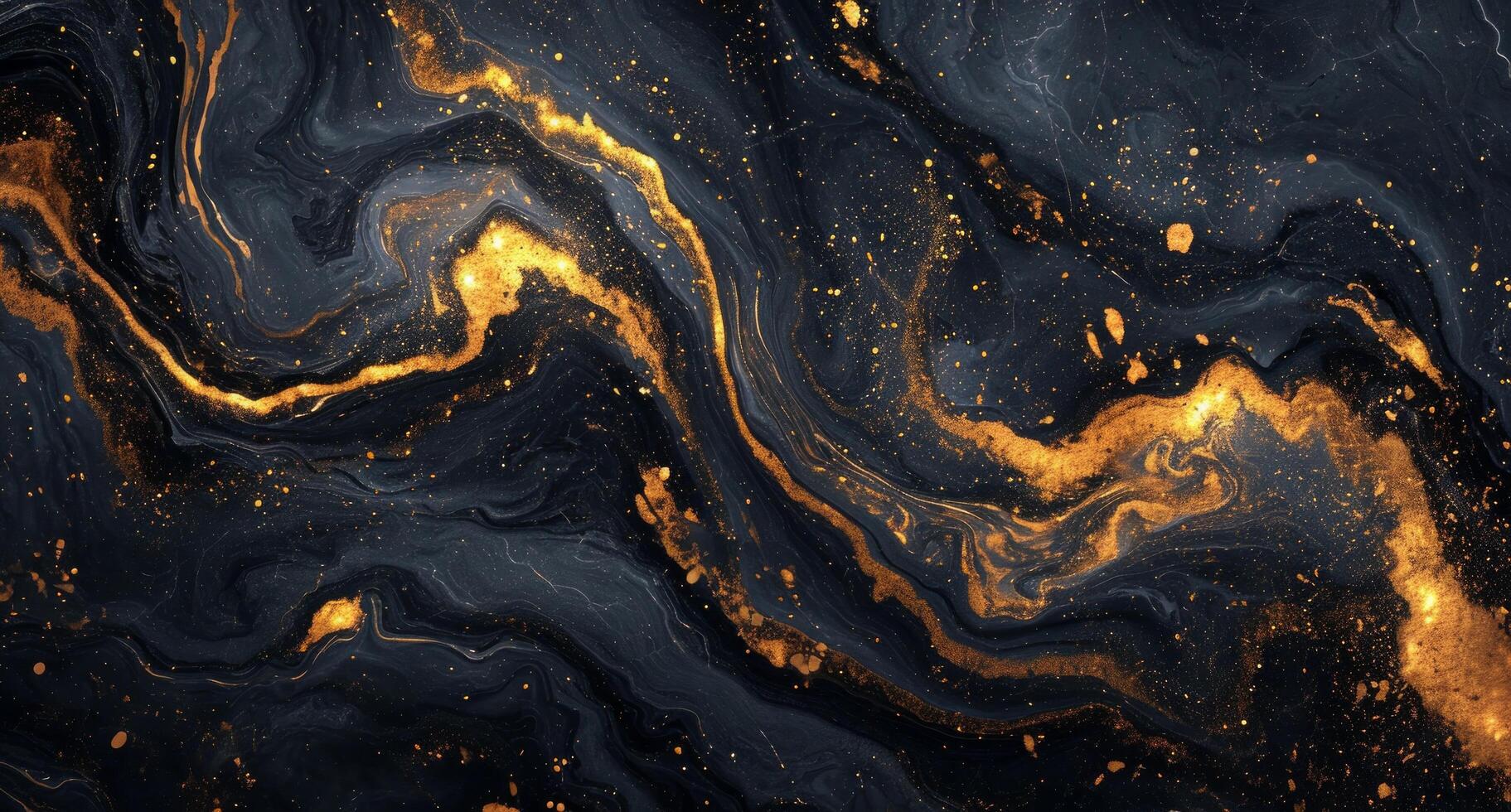 AI generated black marble background with golden flecks on it photo