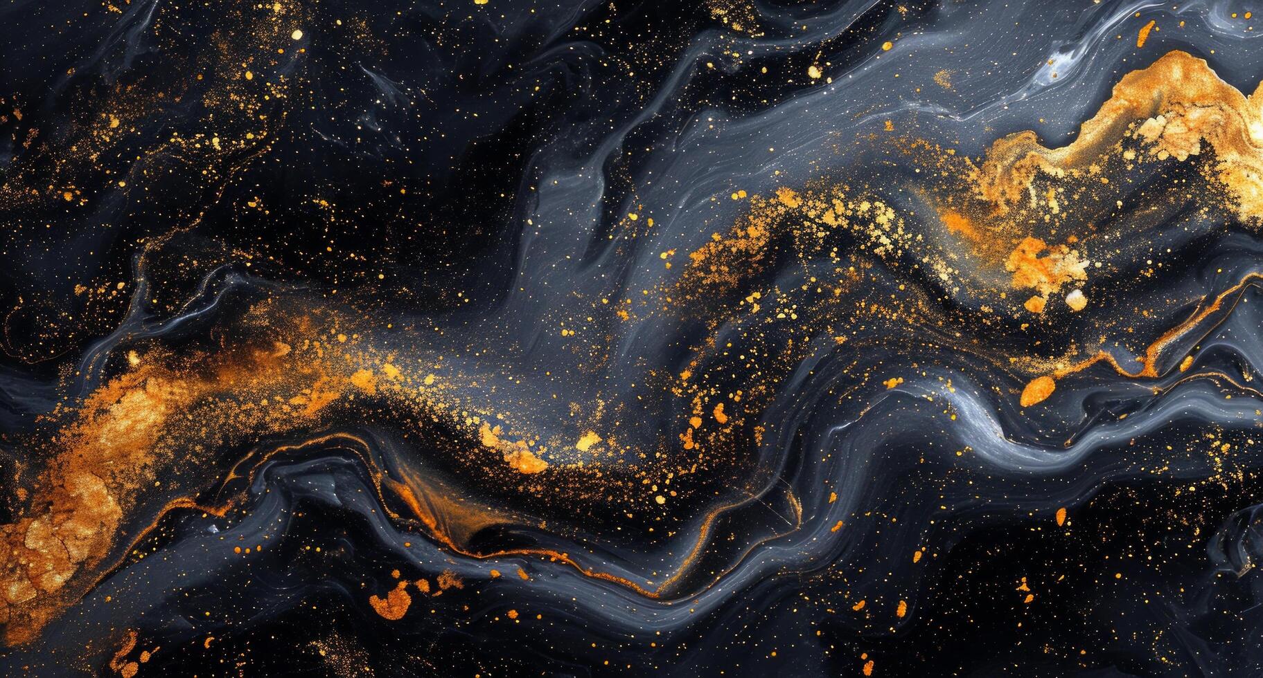 AI generated black marble background with golden flecks on it photo