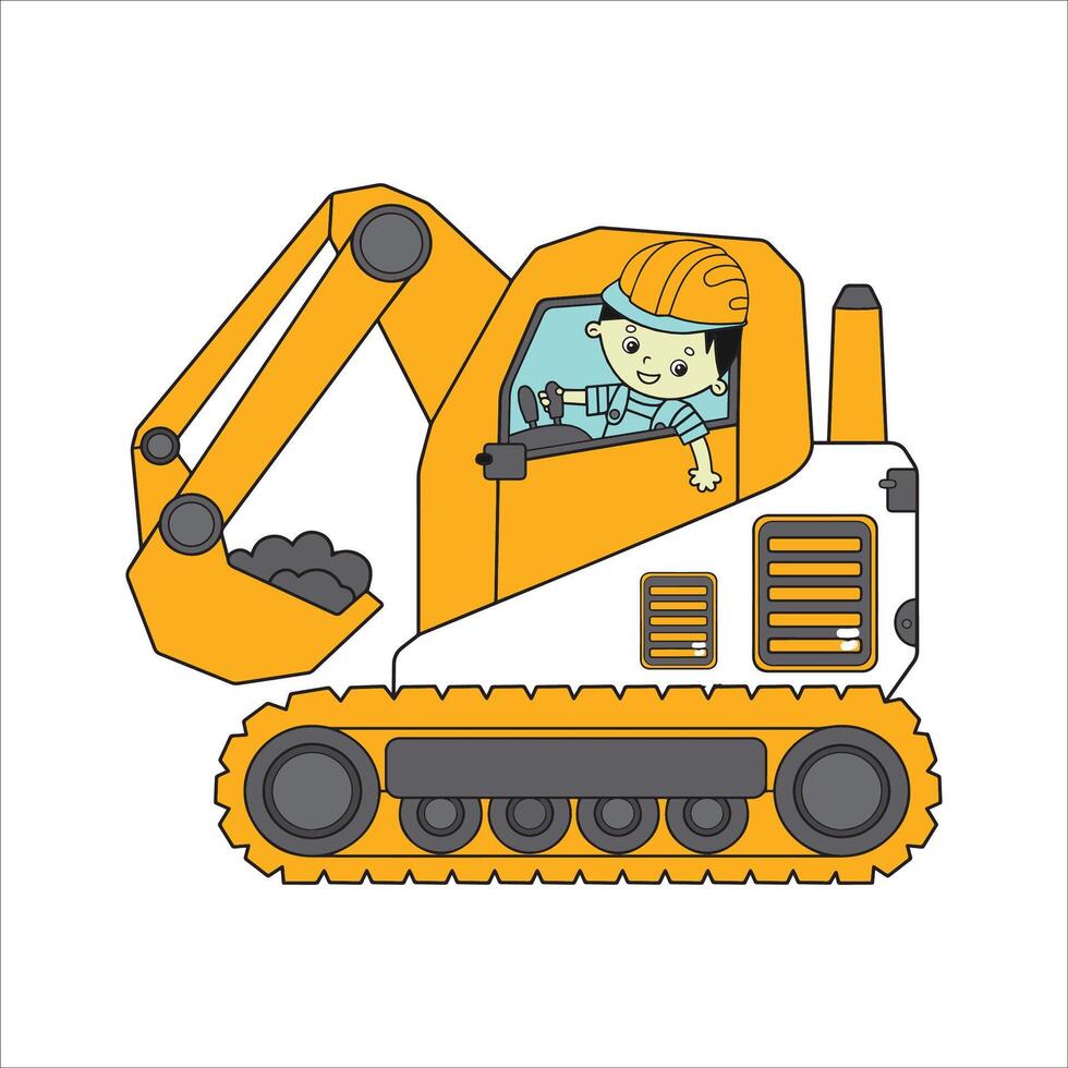 Construction vehicles vector