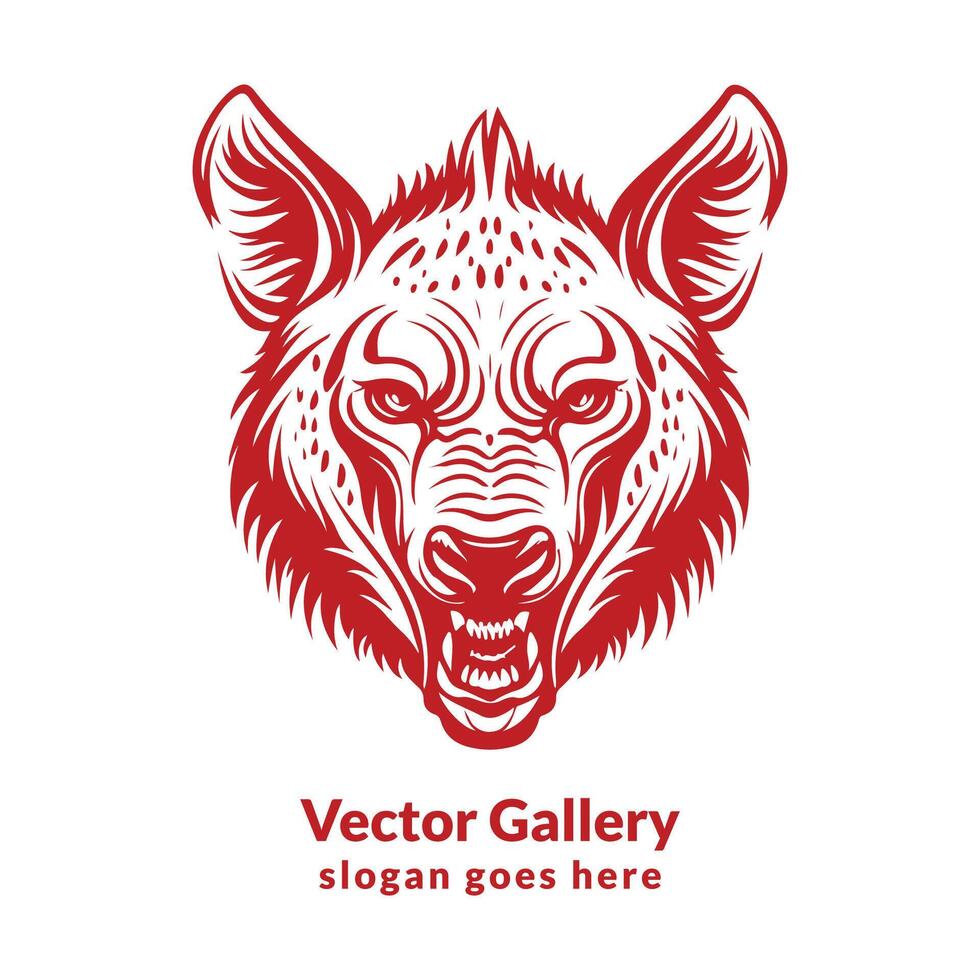 vector hiena cara logo y silueta diseño