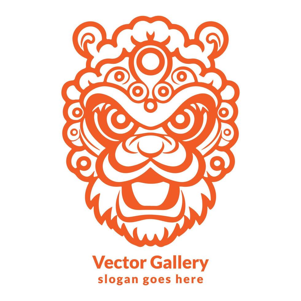 nuevo año danza león ilustración vector