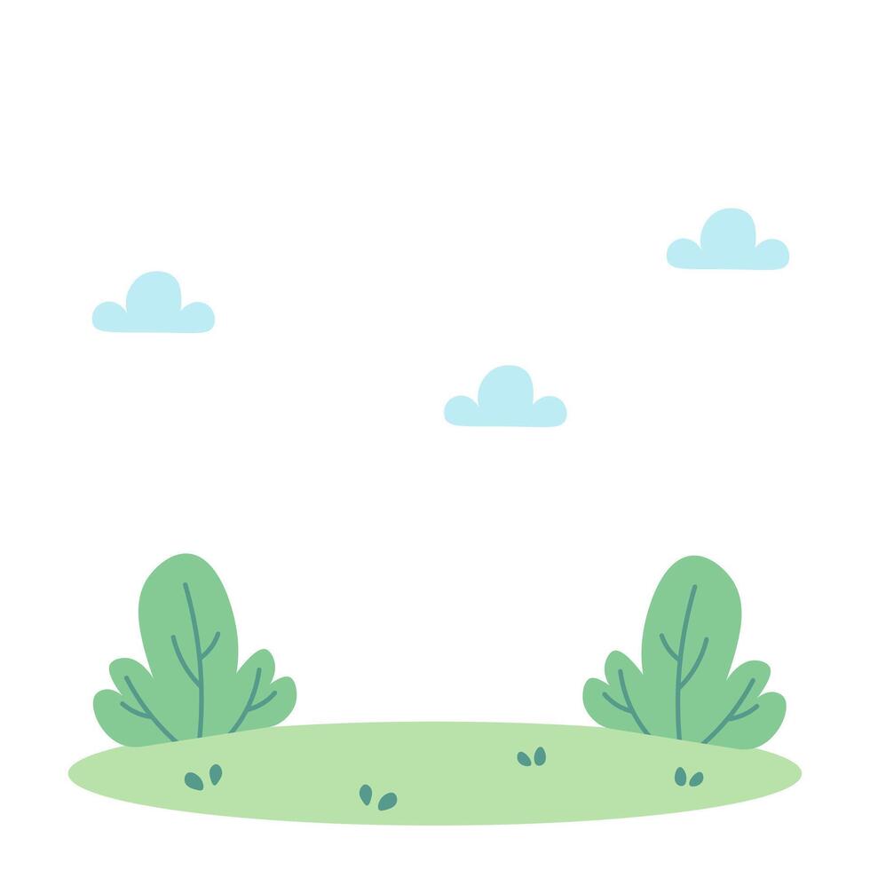 Green lawn. Vector illustration for children