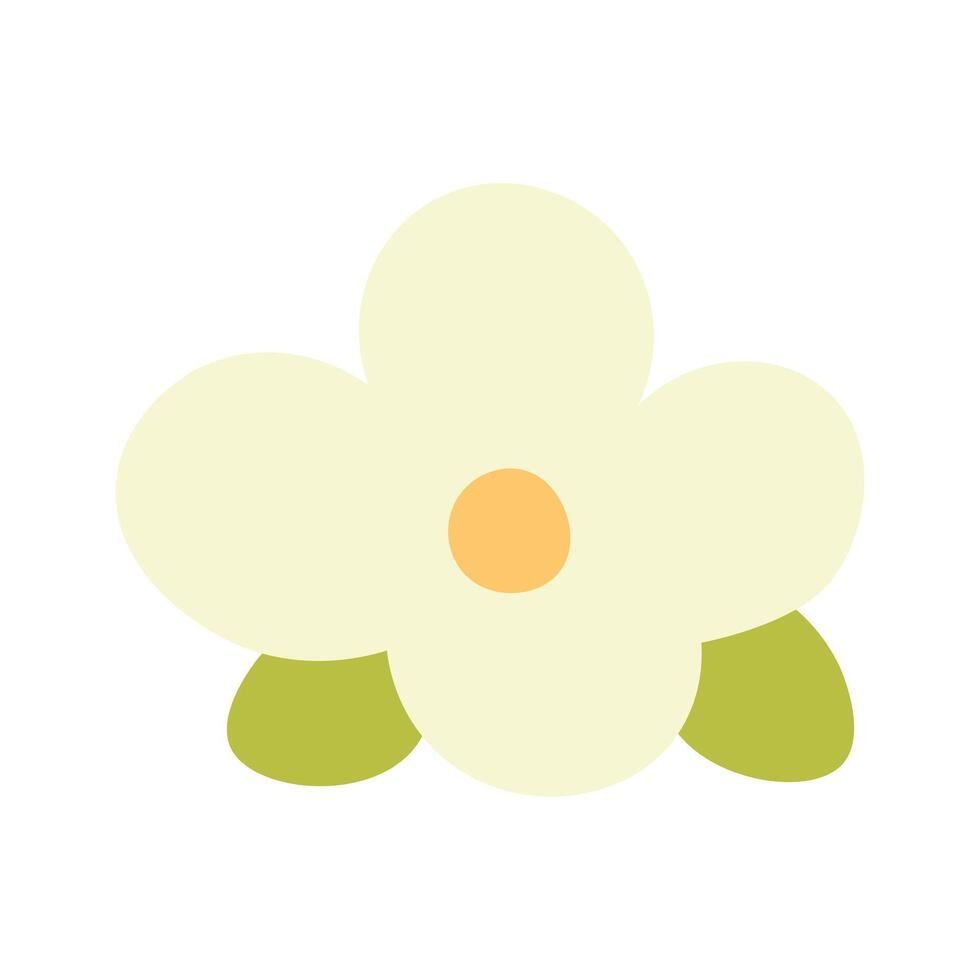 Hand drawn flower. Vector flat icon