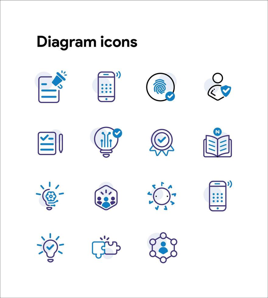 Ui diagram Icon set vector