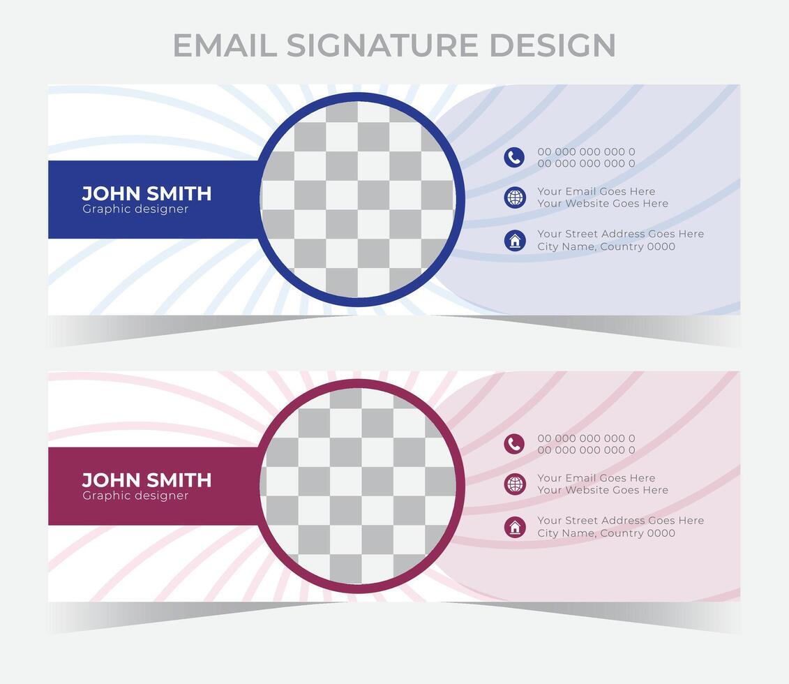 Email signature design vector