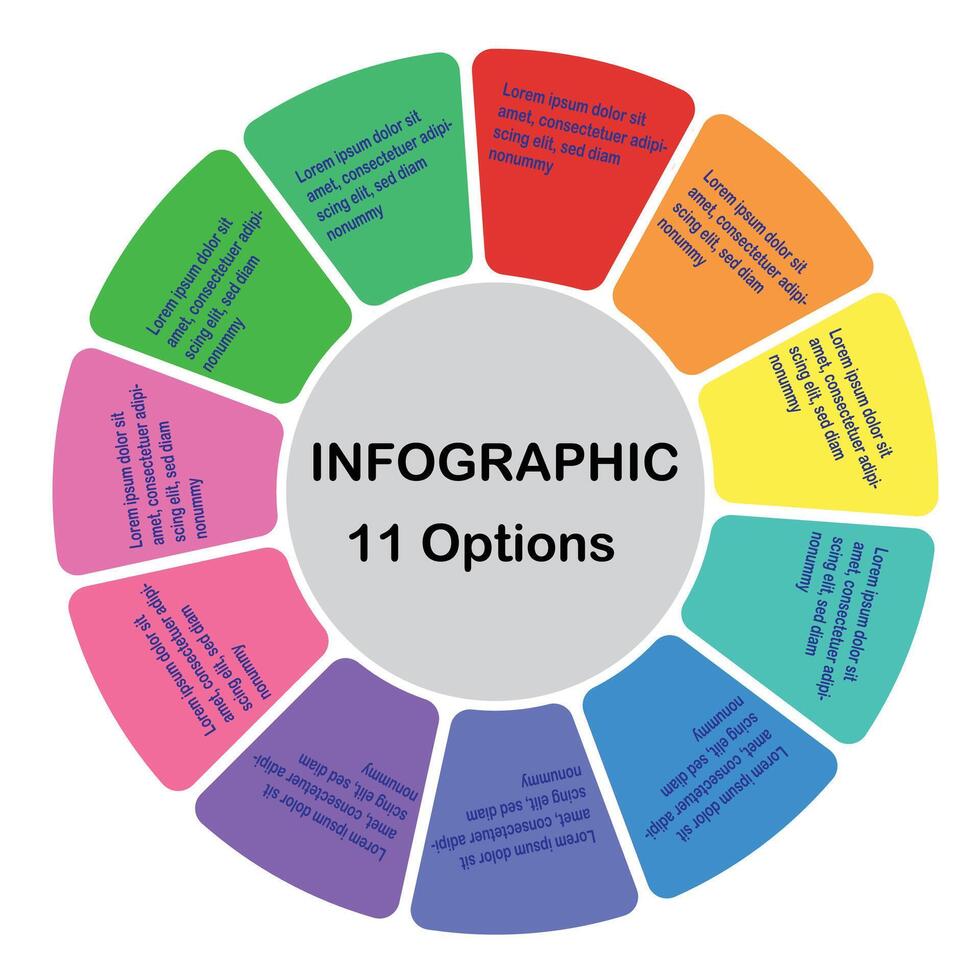 11 options circle infographic or business infographic vector