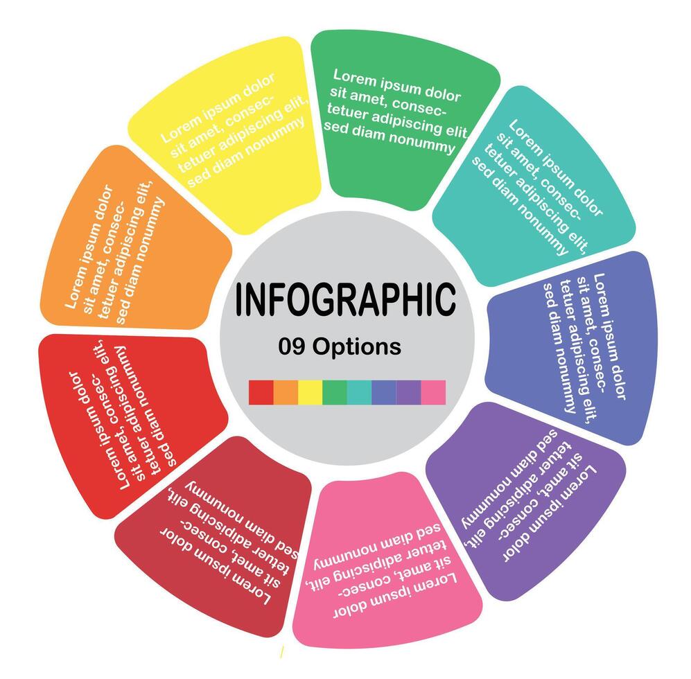9 option business infographic vector