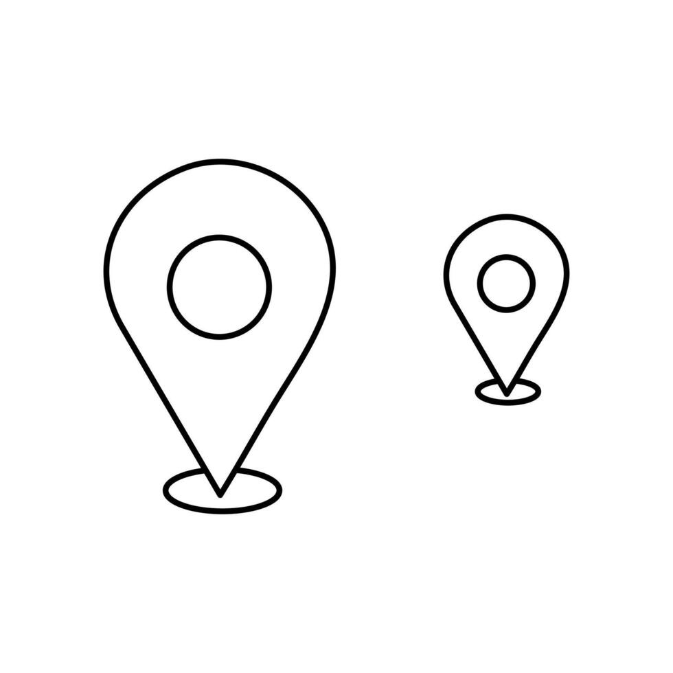 Continuous One line drawing of Route maps and location icons outline vector art illustration