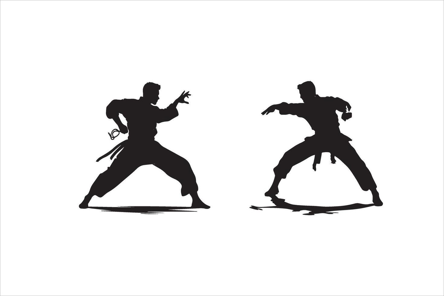 Martial Art vector silhouette black
