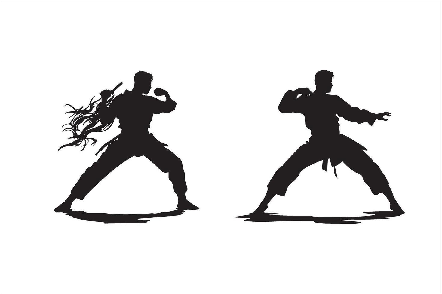 Martial Art vector silhouette black