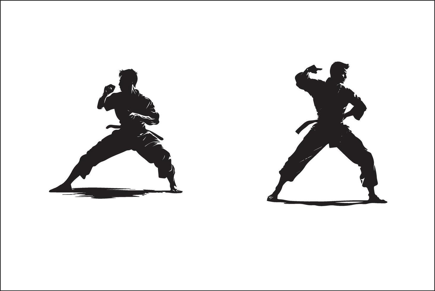 Martial Art vector silhouette black