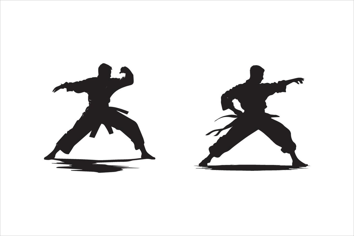 Martial Art vector silhouette black