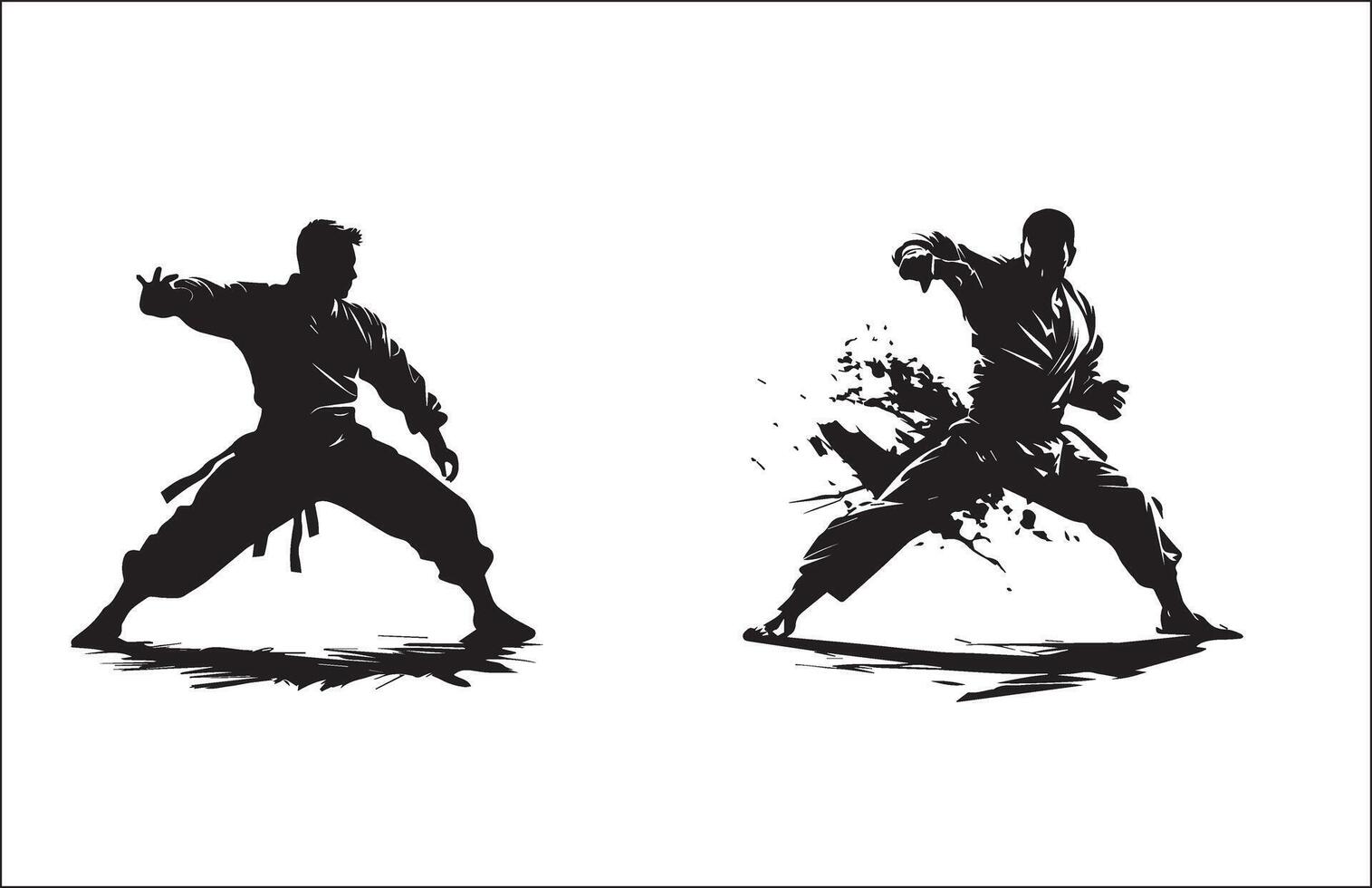 Martial Art vector silhouette black