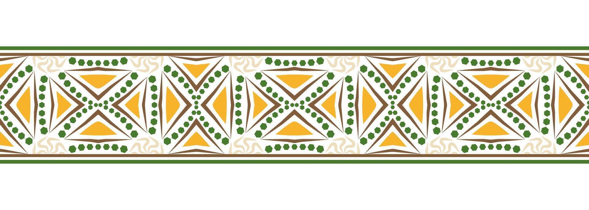 Border line seamless background. Decorative design seamless ornamental mosaic border pattern. Islamic, indian, arabic motifs. Abstract flower vector