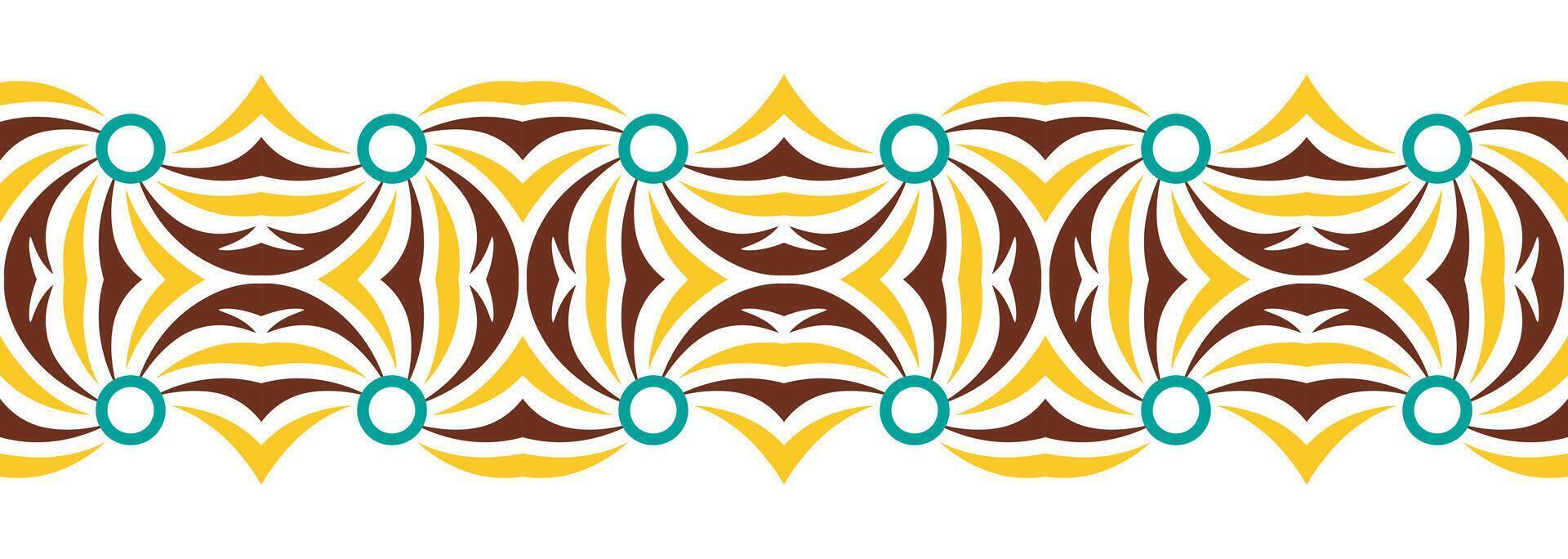 Border line seamless background. Decorative design seamless ornamental mosaic border pattern. Islamic, indian, arabic motifs. Abstract flower vector
