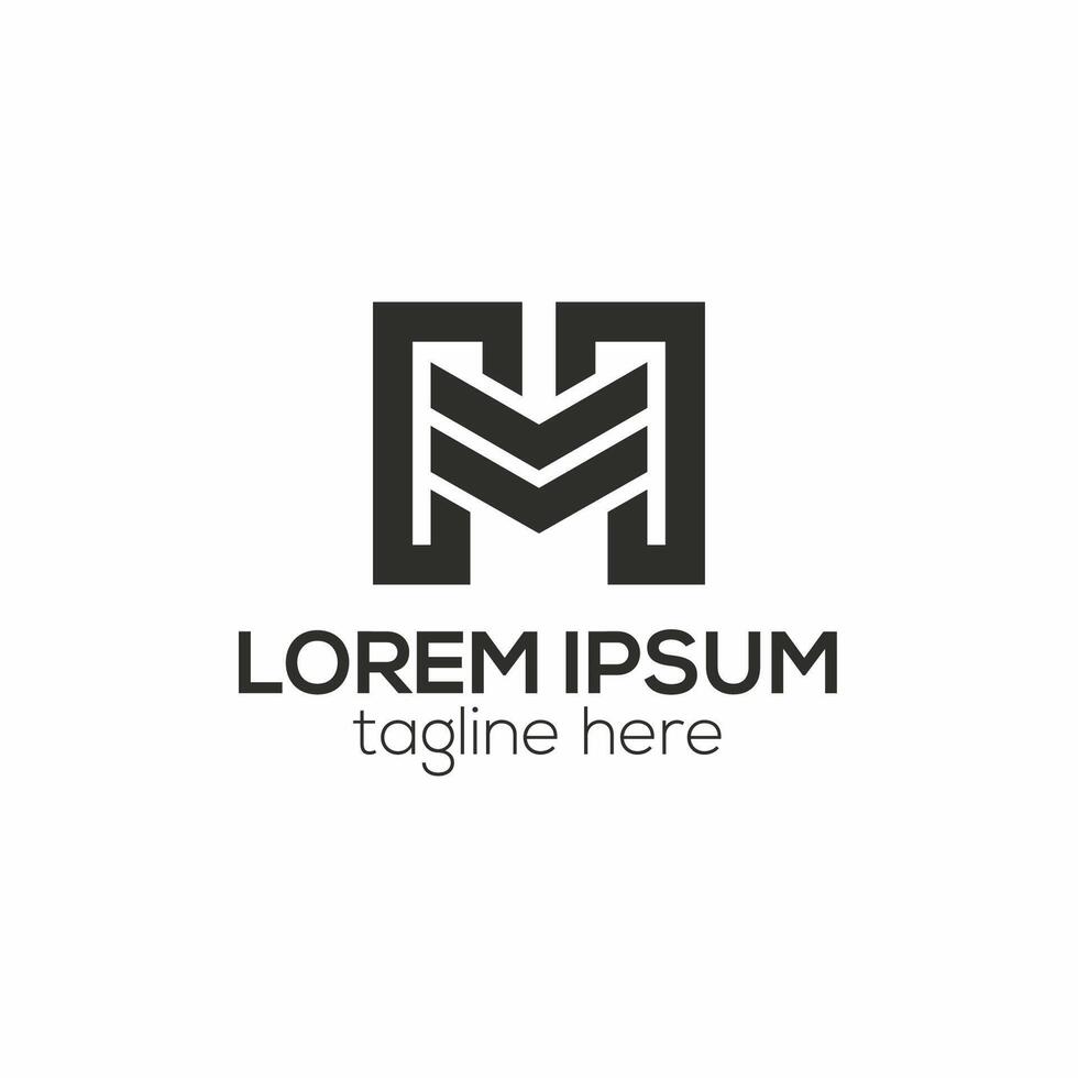 Modern M letter logo, m abstract logo design concept isolated vector template illustration
