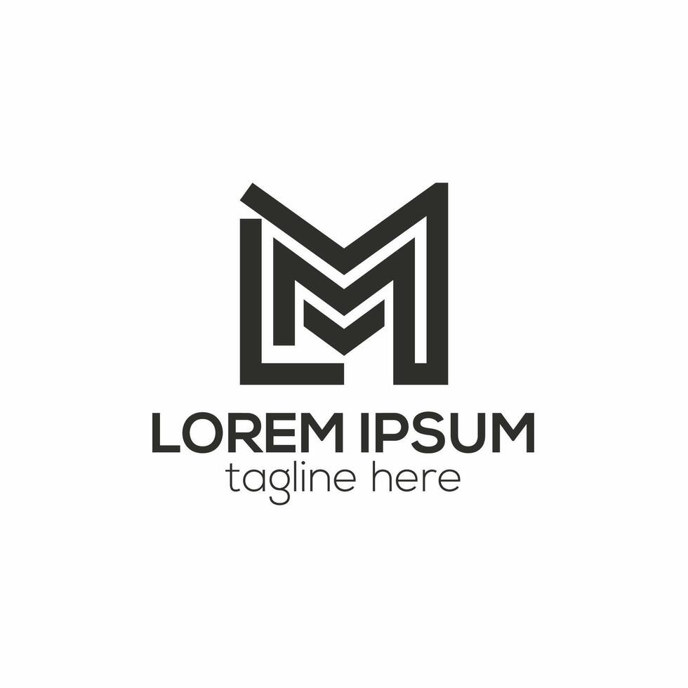 Modern ML letter logo, ml abstract logo design concept isolated vector template illustration