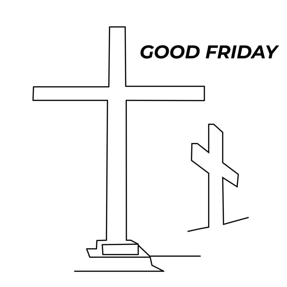 jesus christ sketch good friday continuous single line and easter day cross outline vector art drawing and illustration