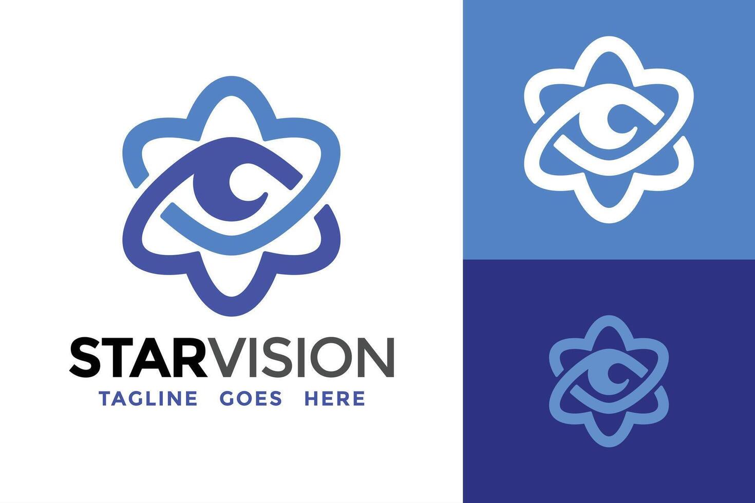 Star Vision Logo Design Vector Template