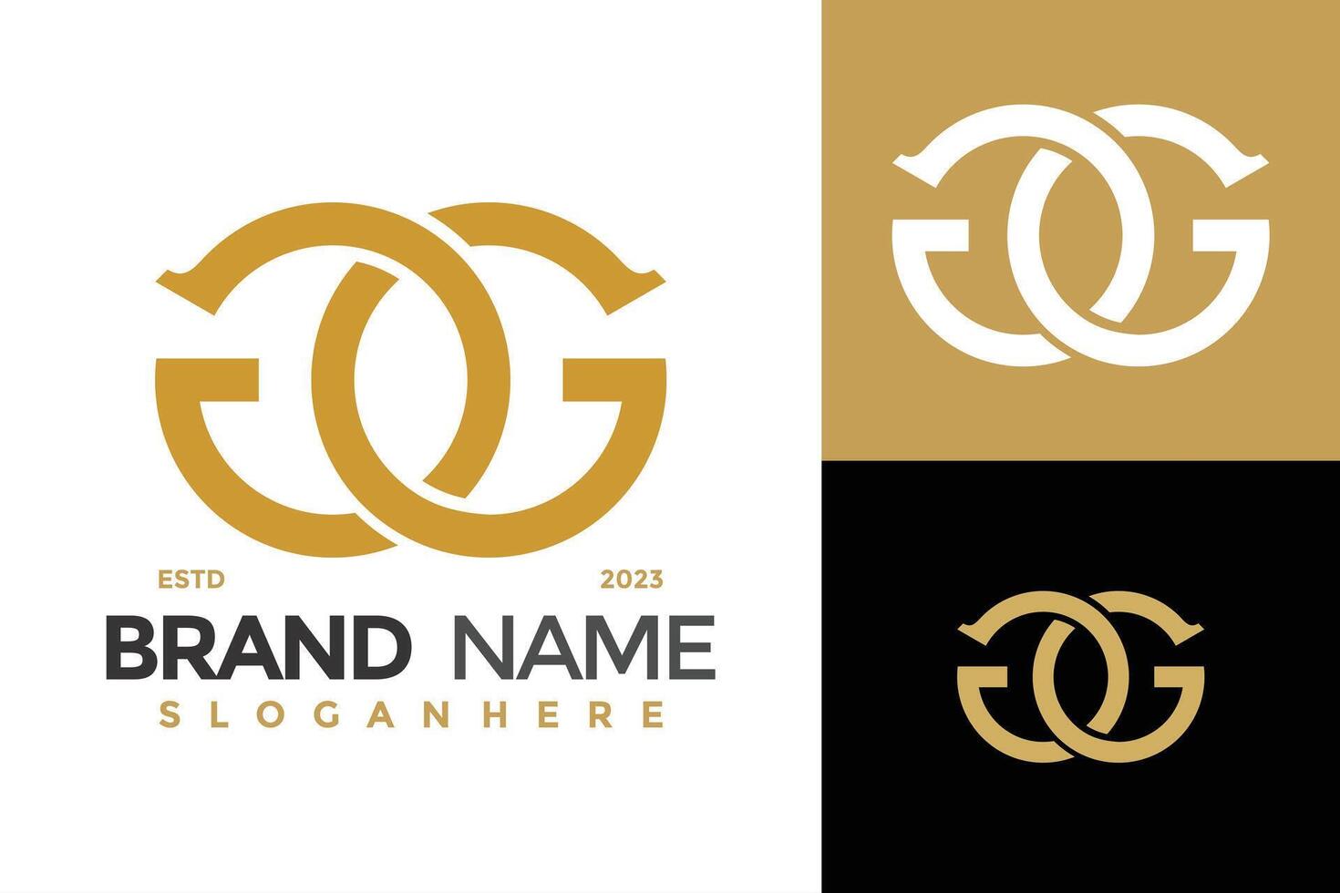 GG Monogram Logo Design Vector Template