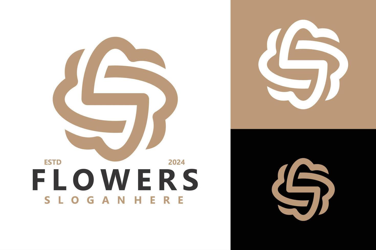 s flor elegante logo diseño vector modelo