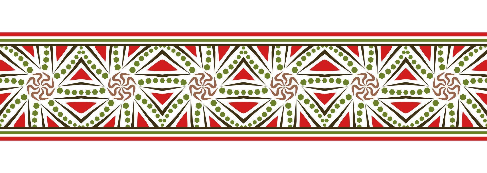 Border line seamless background. Decorative design seamless ornamental mosaic border pattern. Islamic, indian, arabic motifs. Abstract flower. Vector illustration
