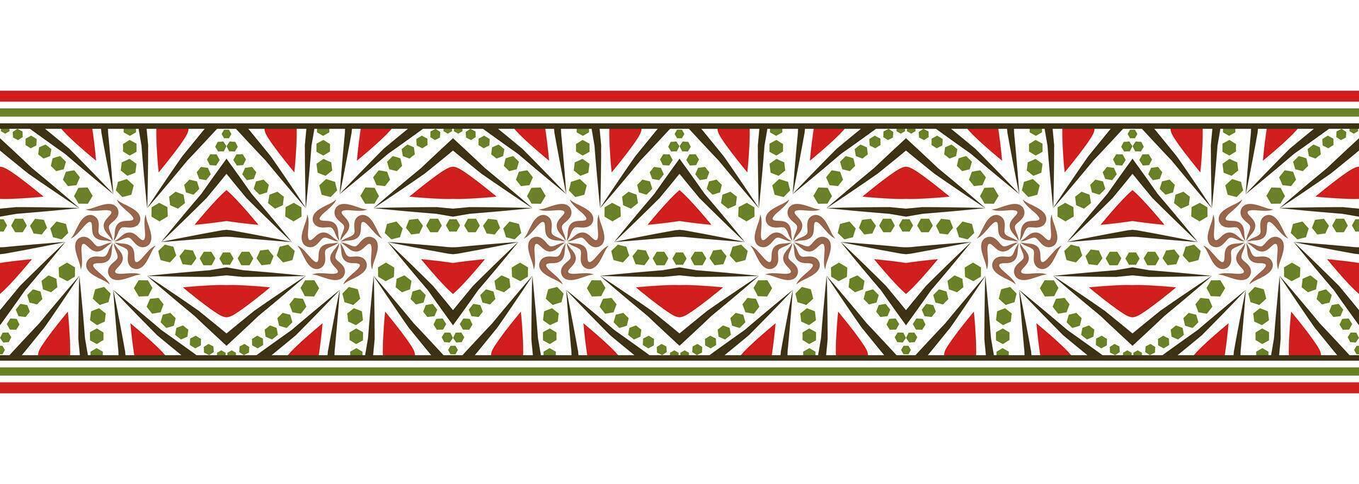 frontera línea sin costura antecedentes. decorativo diseño sin costura ornamental mosaico frontera modelo. islámico, indio, Arábica motivos resumen flor. vector ilustración