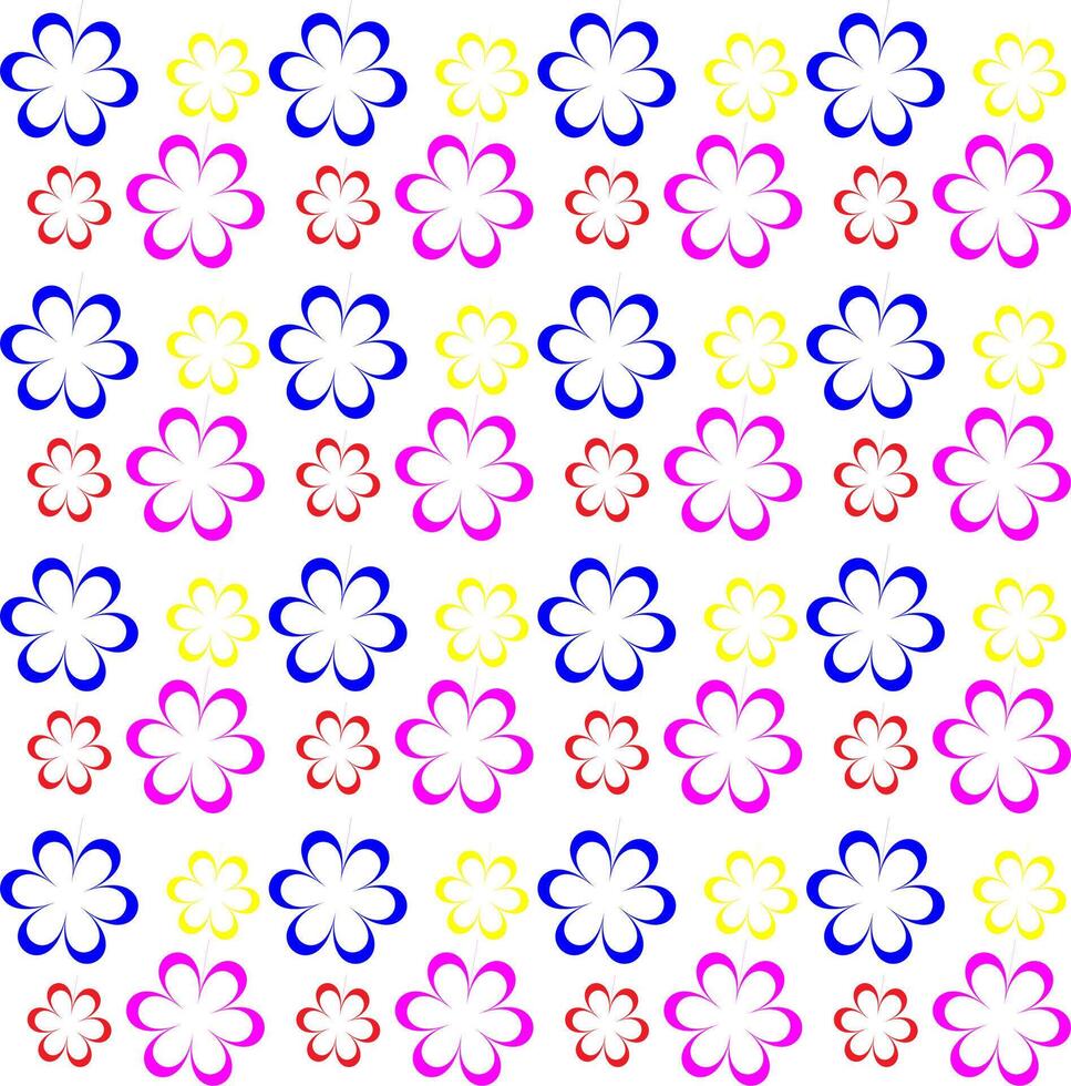 Vector seamless texture in the form of a beautiful colorful floral pattern on a white background