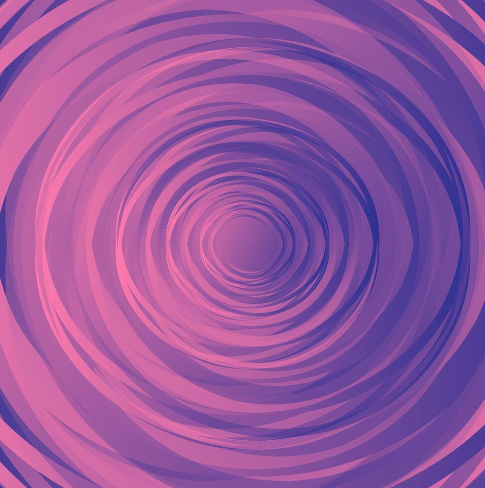 Vector abstract pattern of round shapes in the form of a spiral on a pink and blue background