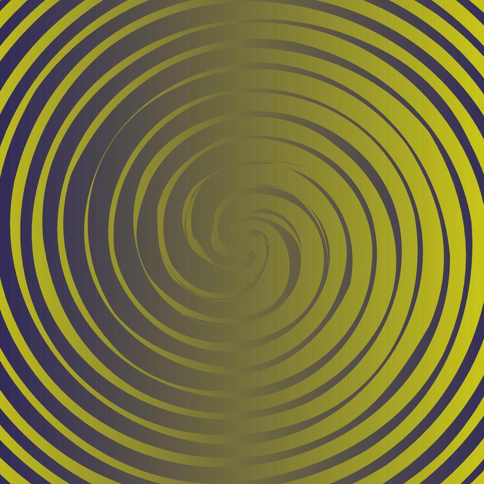 Vector abstract pattern of a round shape in the form of a yellow spiral on a black background