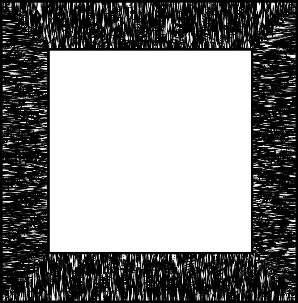 Vector black geometric frame drawn in doodle style on a white background