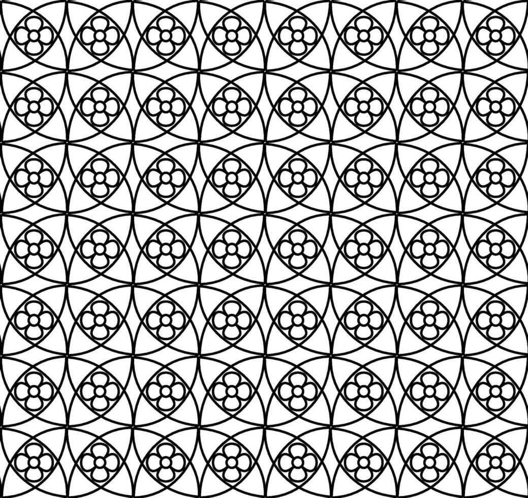 Original seamless black floral lattice pattern on a white background vector