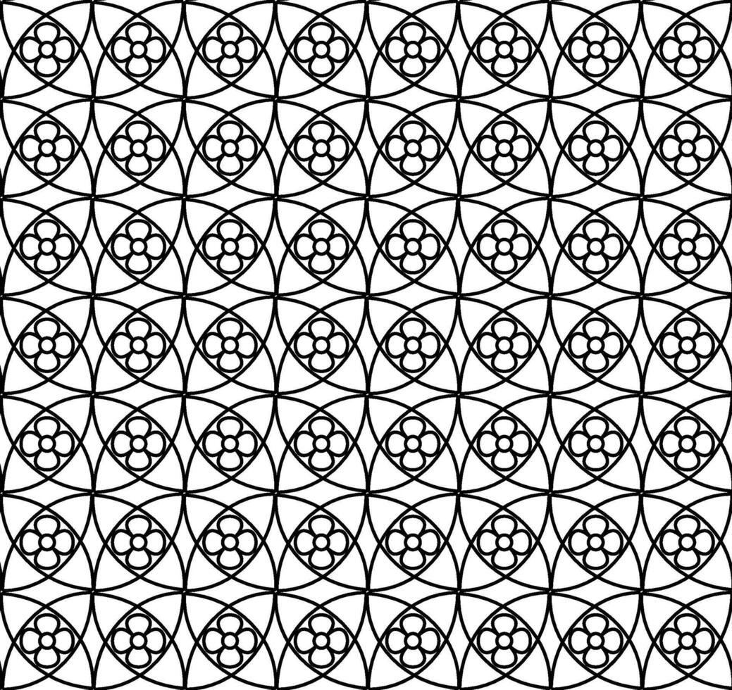 Original seamless black floral lattice pattern on a white background vector