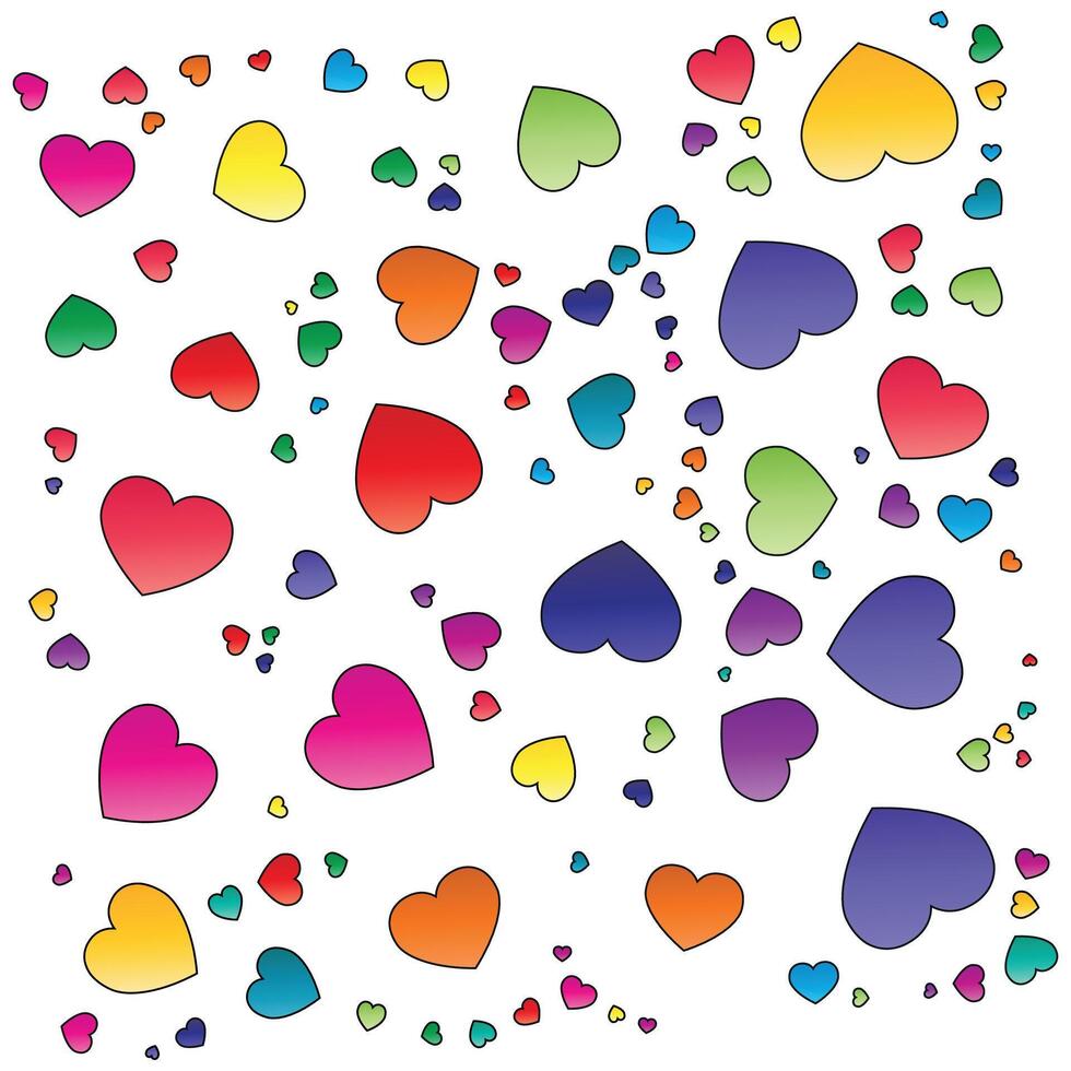 Premium background of colorful hearts on white background vector