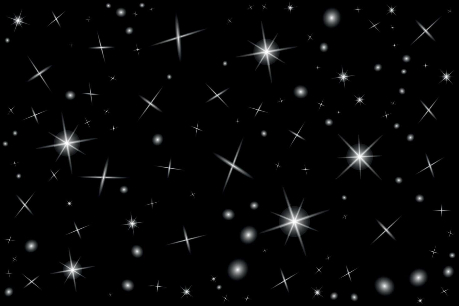 background of a black sky with bright stars vector