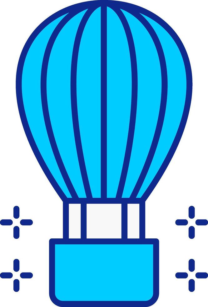 Hot Air Ballon Blue Filled Icon vector