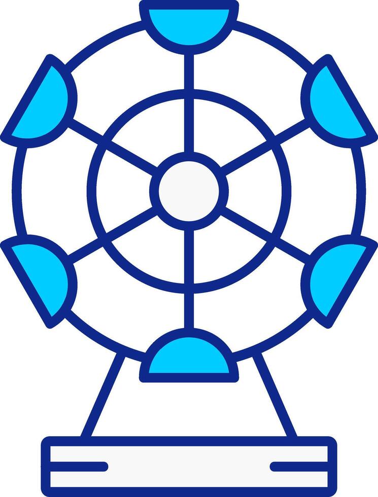 Ferris Wheel Blue Filled Icon vector