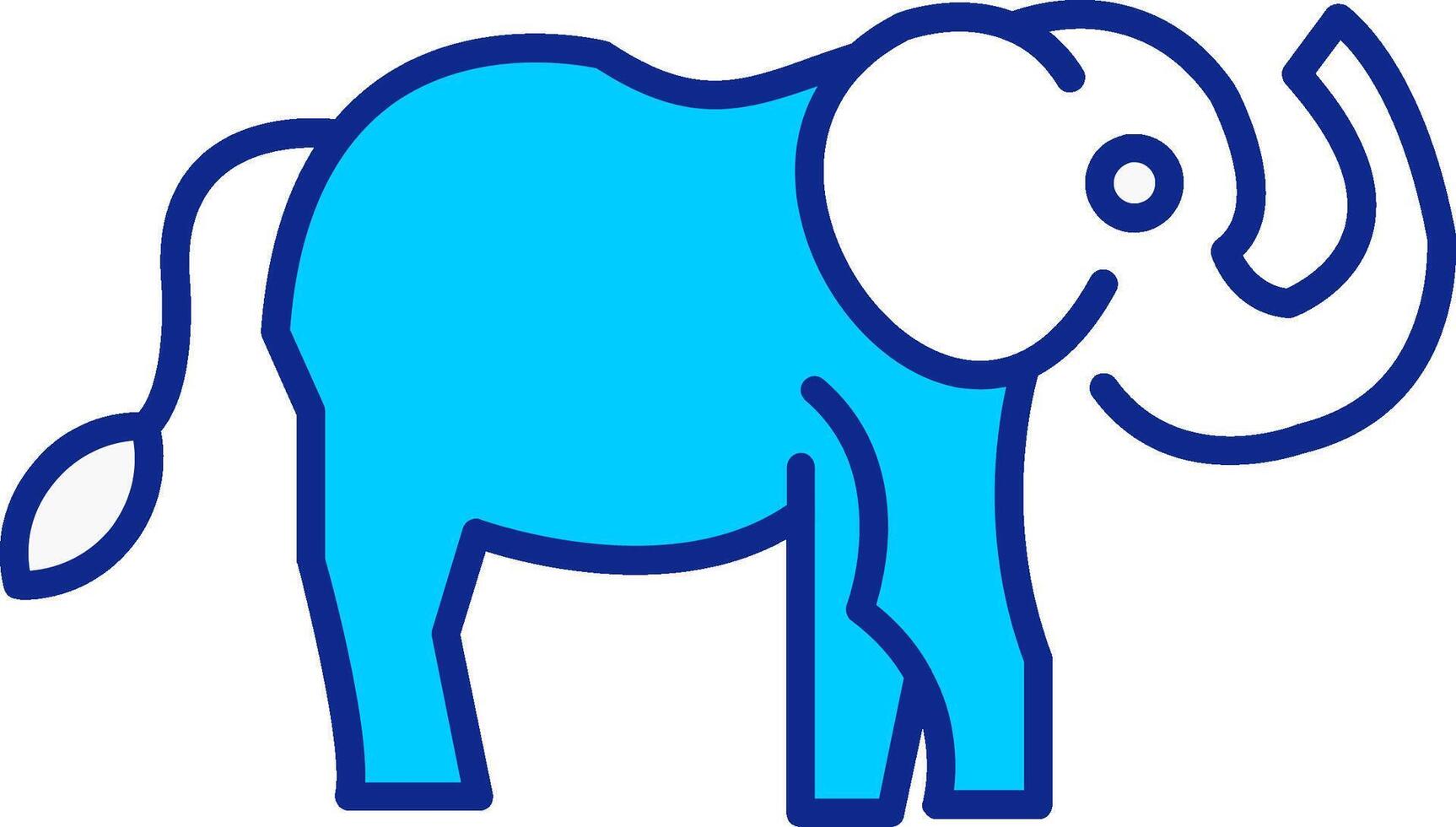 elefante azul lleno icono vector