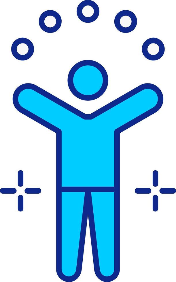 Juggling Ball Blue Filled Icon vector