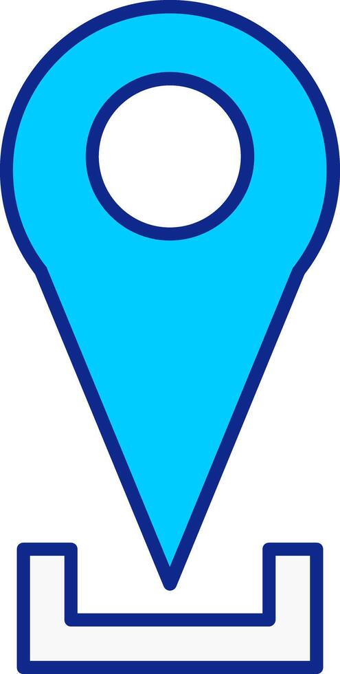 Location Pin Blue Filled Icon vector