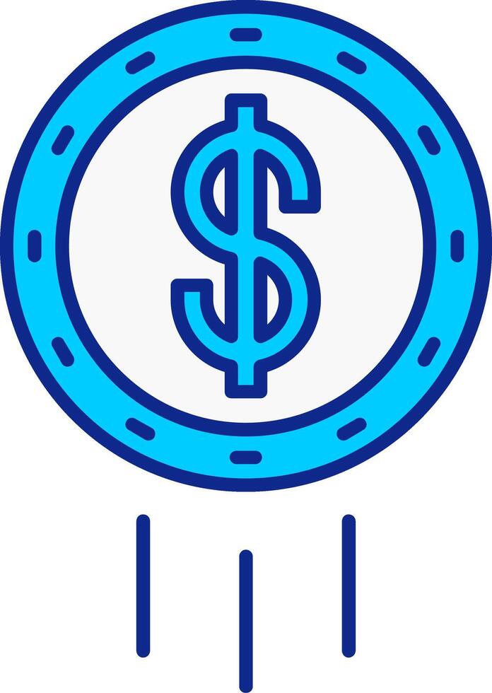 dólar moneda azul lleno icono vector