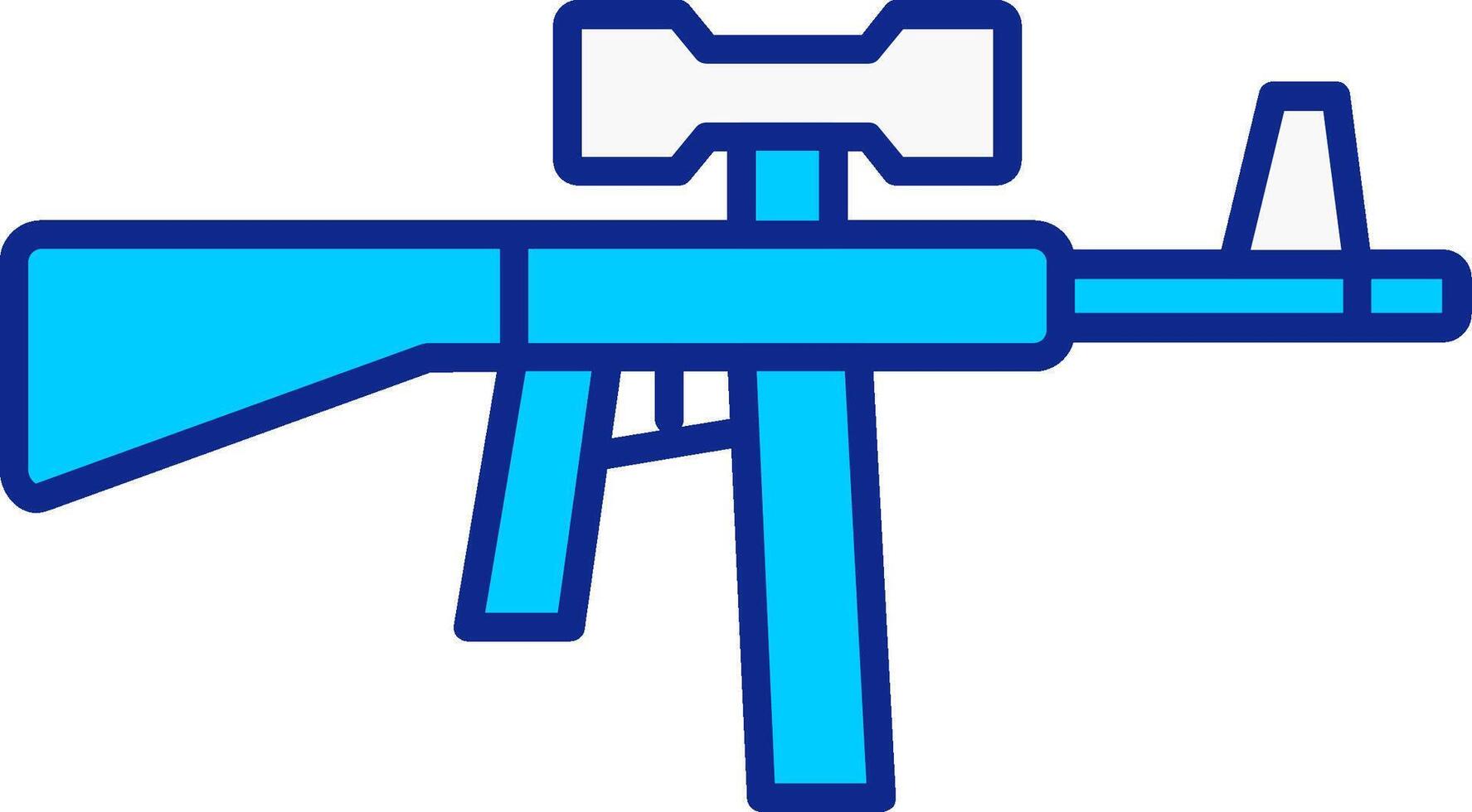 asalto rifle azul lleno icono vector