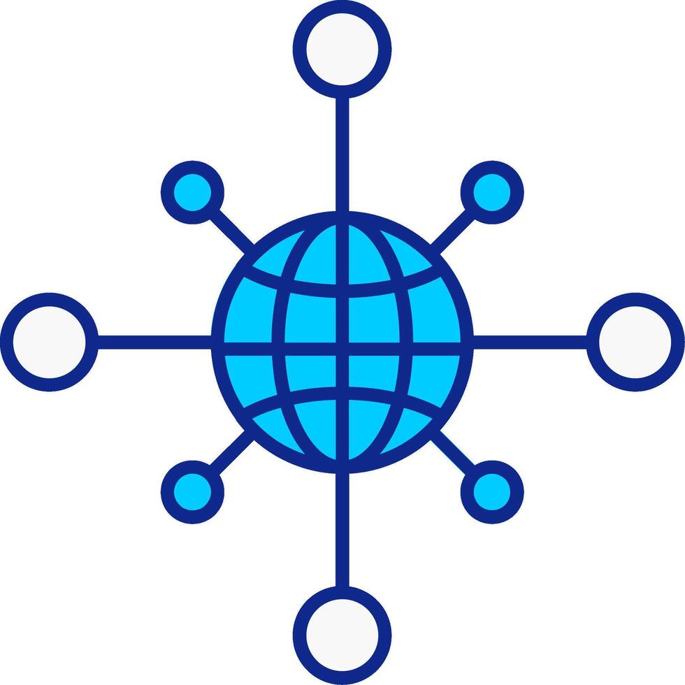 Networking Blue Filled Icon vector
