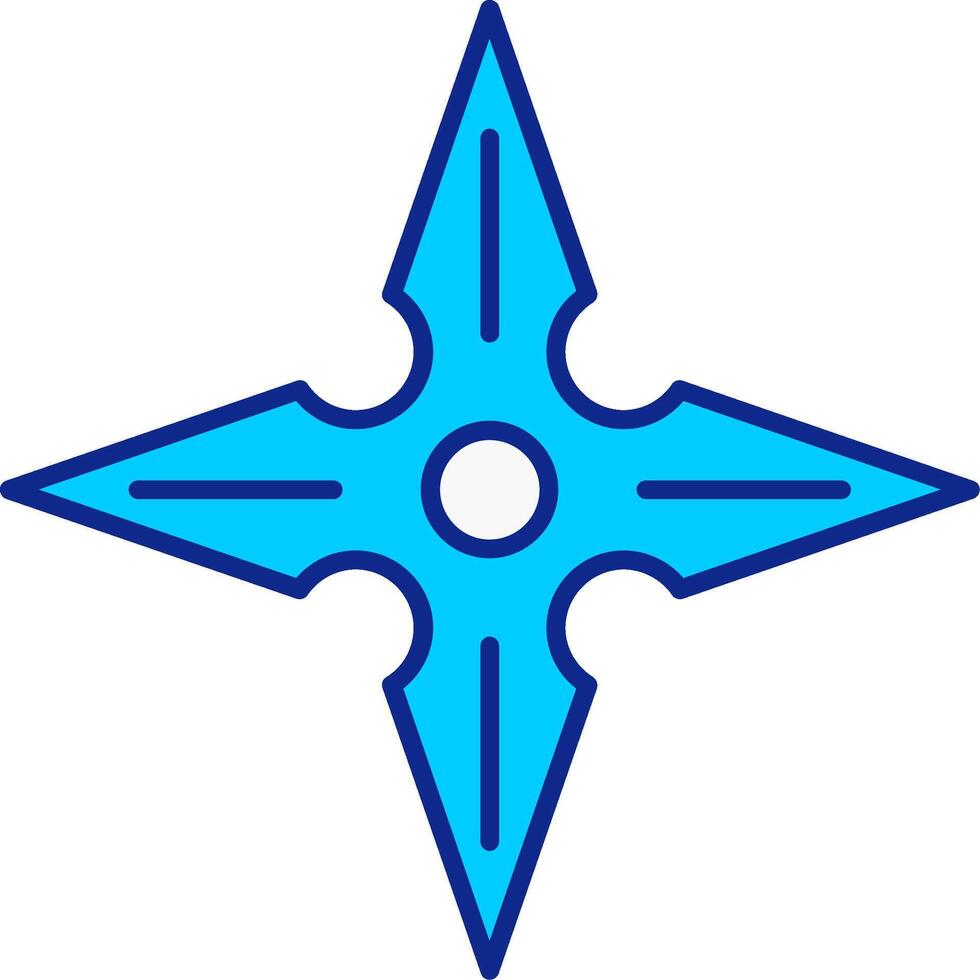 shuriken azul lleno icono vector