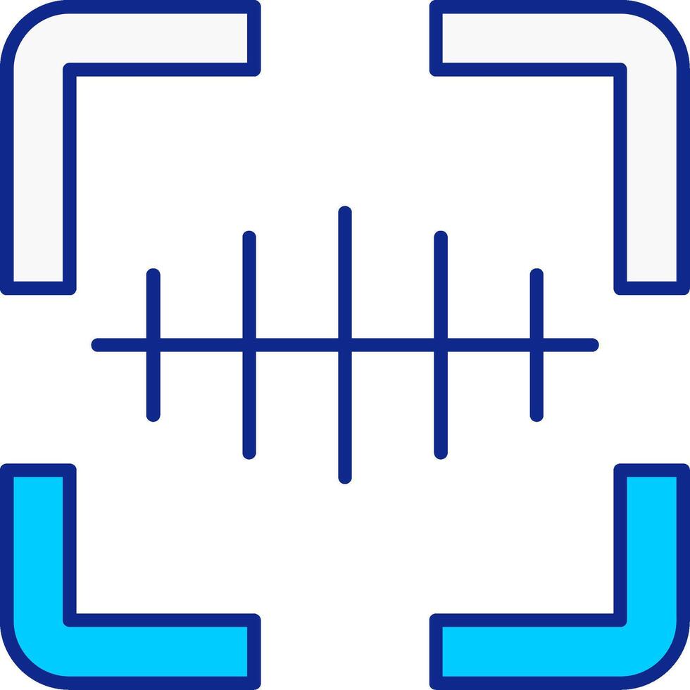 Barcode Scanner Blue Filled Icon vector